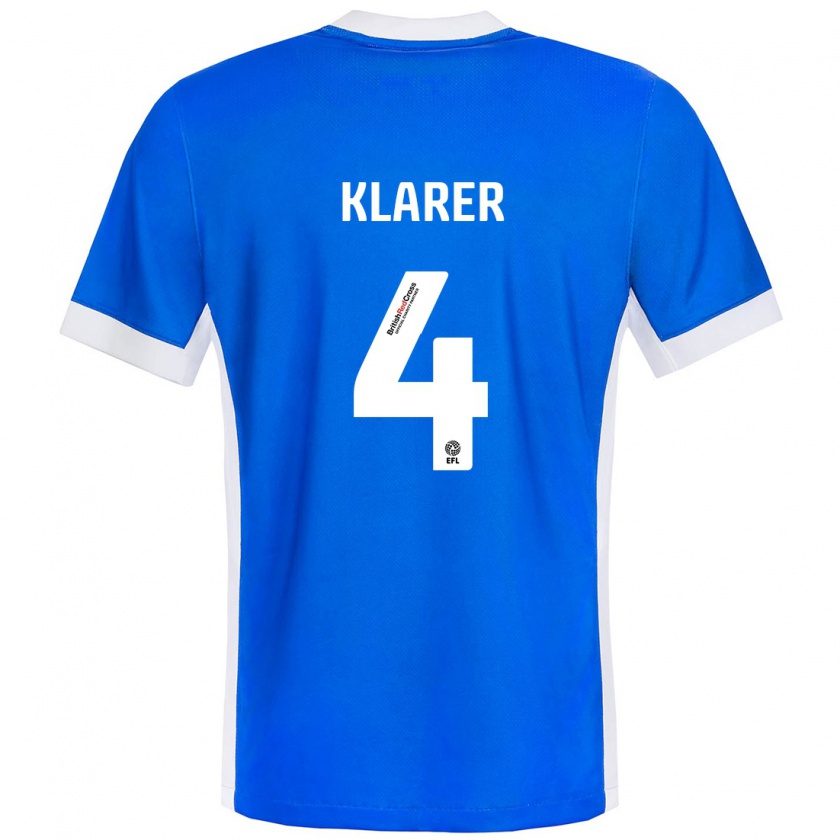 Kandiny Hombre Camiseta Christoph Klarer #4 Azul Blanco 1ª Equipación 2024/25 La Camisa Chile