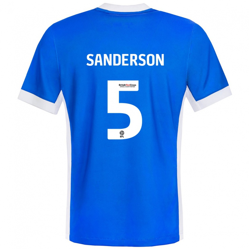 Kandiny Hombre Camiseta Dion Sanderson #5 Azul Blanco 1ª Equipación 2024/25 La Camisa Chile