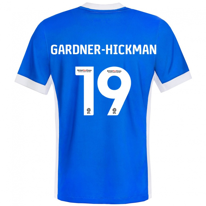 Kandiny Hombre Camiseta Taylor Gardner-Hickman #19 Azul Blanco 1ª Equipación 2024/25 La Camisa Chile