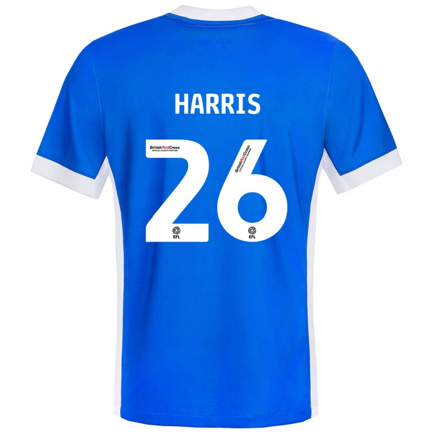 Kandiny Hombre Camiseta Luke Harris #26 Azul Blanco 1ª Equipación 2024/25 La Camisa Chile