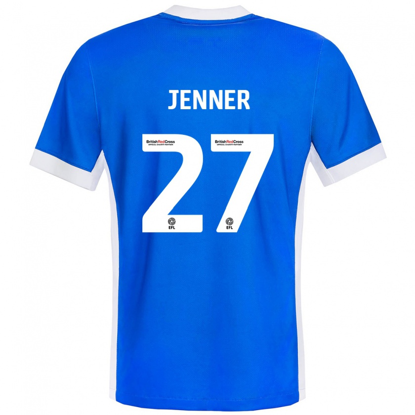 Kandiny Hombre Camiseta Abbi Jenner #27 Azul Blanco 1ª Equipación 2024/25 La Camisa Chile