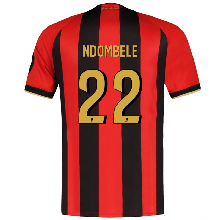 Kandiny Hombre Camiseta Tanguy Ndombélé #22 Rojo Negro 1ª Equipación 2024/25 La Camisa Chile