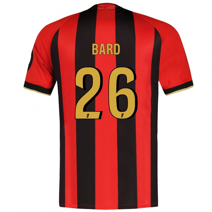 Kandiny Hombre Camiseta Melvin Bard #26 Rojo Negro 1ª Equipación 2024/25 La Camisa Chile