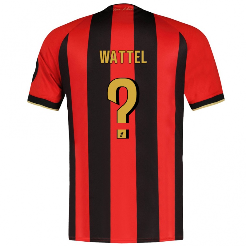 Kandiny Hombre Camiseta Sami Wattel #0 Rojo Negro 1ª Equipación 2024/25 La Camisa Chile