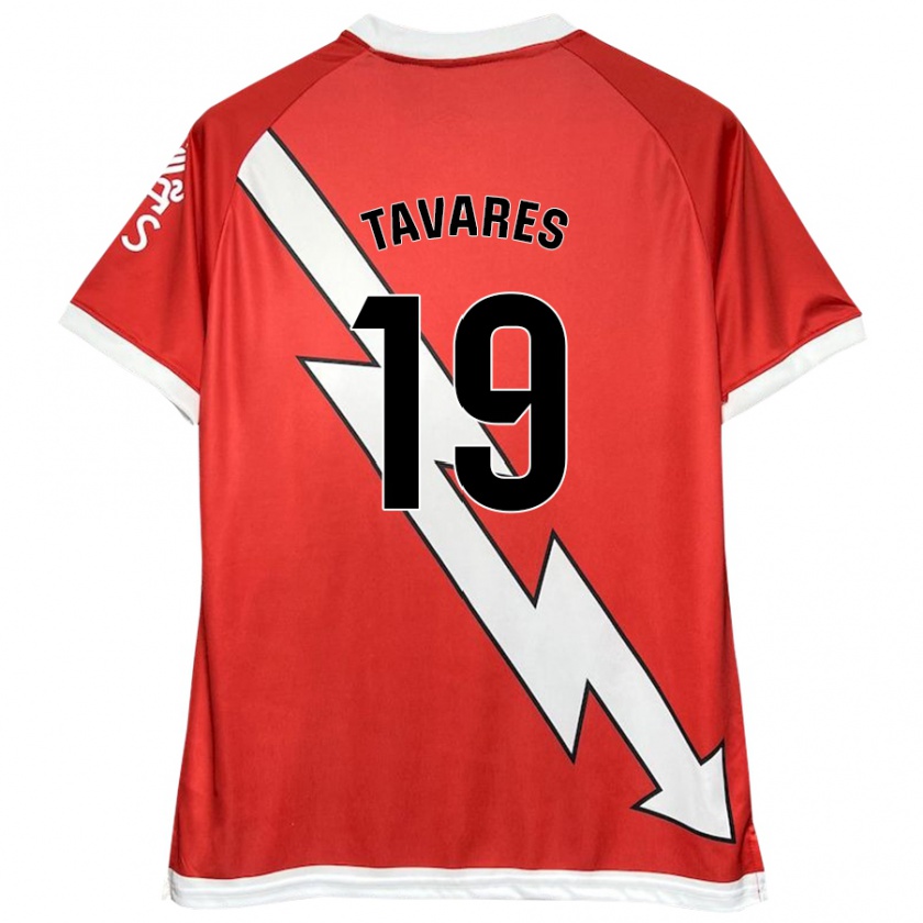 Kandiny Hombre Camiseta Bruna Nataly Tavares Neves #19 Blanco Rojo 1ª Equipación 2024/25 La Camisa Chile