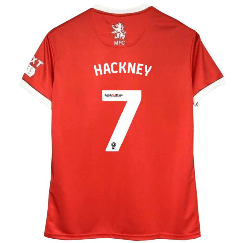 Kandiny Hombre Camiseta Hayden Hackney #7 Rojo Blanco 1ª Equipación 2024/25 La Camisa Chile