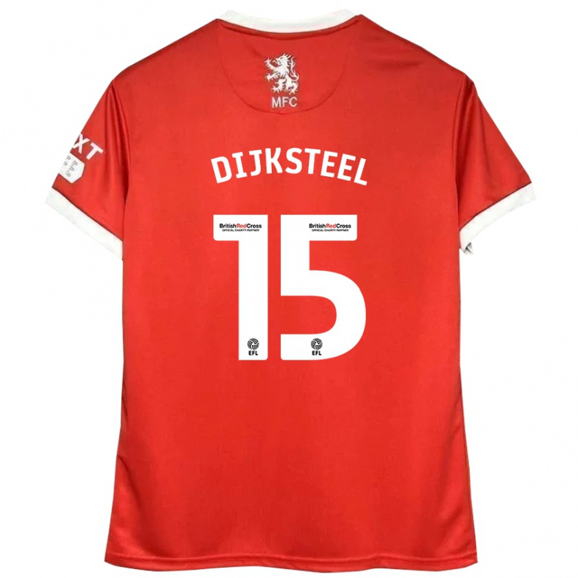 Kandiny Hombre Camiseta Anfernee Dijksteel #15 Rojo Blanco 1ª Equipación 2024/25 La Camisa Chile