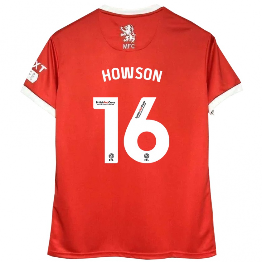 Kandiny Hombre Camiseta Jonathan Howson #16 Rojo Blanco 1ª Equipación 2024/25 La Camisa Chile