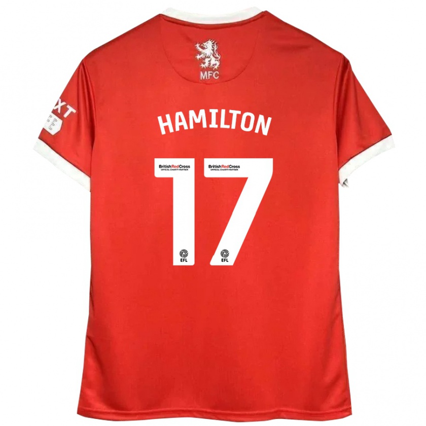 Kandiny Hombre Camiseta Micah Hamilton #17 Rojo Blanco 1ª Equipación 2024/25 La Camisa Chile