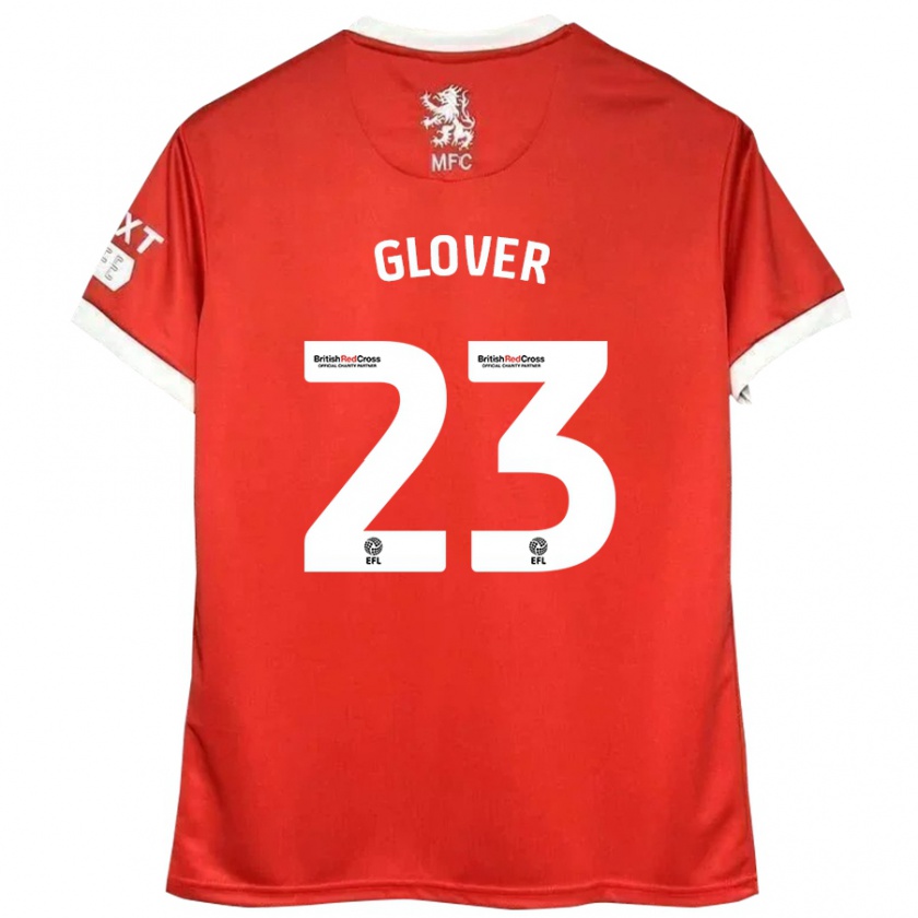 Kandiny Hombre Camiseta Tom Glover #23 Rojo Blanco 1ª Equipación 2024/25 La Camisa Chile