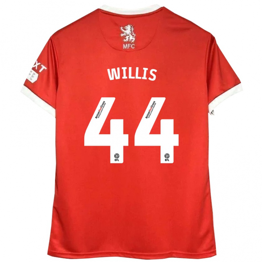 Kandiny Hombre Camiseta Pharrell Willis #44 Rojo Blanco 1ª Equipación 2024/25 La Camisa Chile