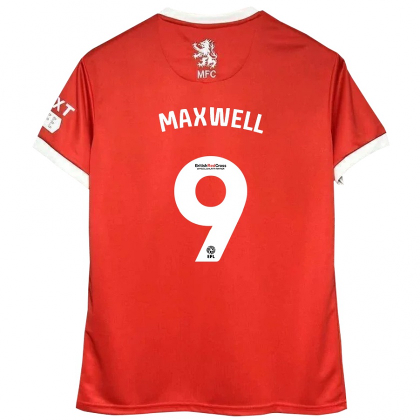 Kandiny Hombre Camiseta Armani Maxwell #9 Rojo Blanco 1ª Equipación 2024/25 La Camisa Chile