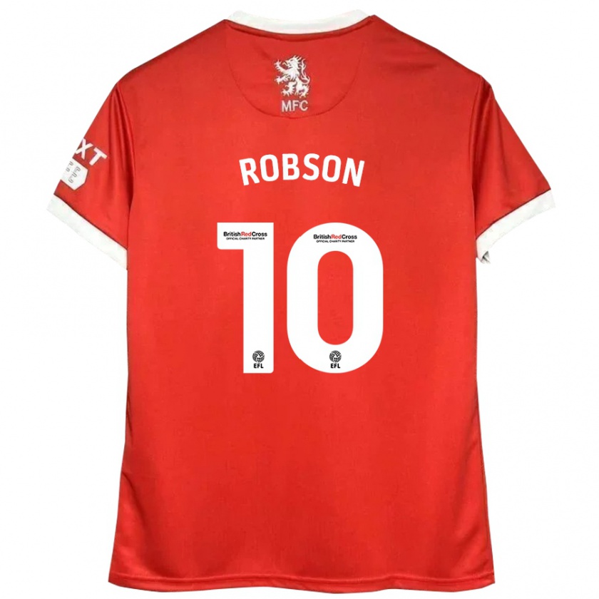 Kandiny Hombre Camiseta Lauren Robson #10 Rojo Blanco 1ª Equipación 2024/25 La Camisa Chile