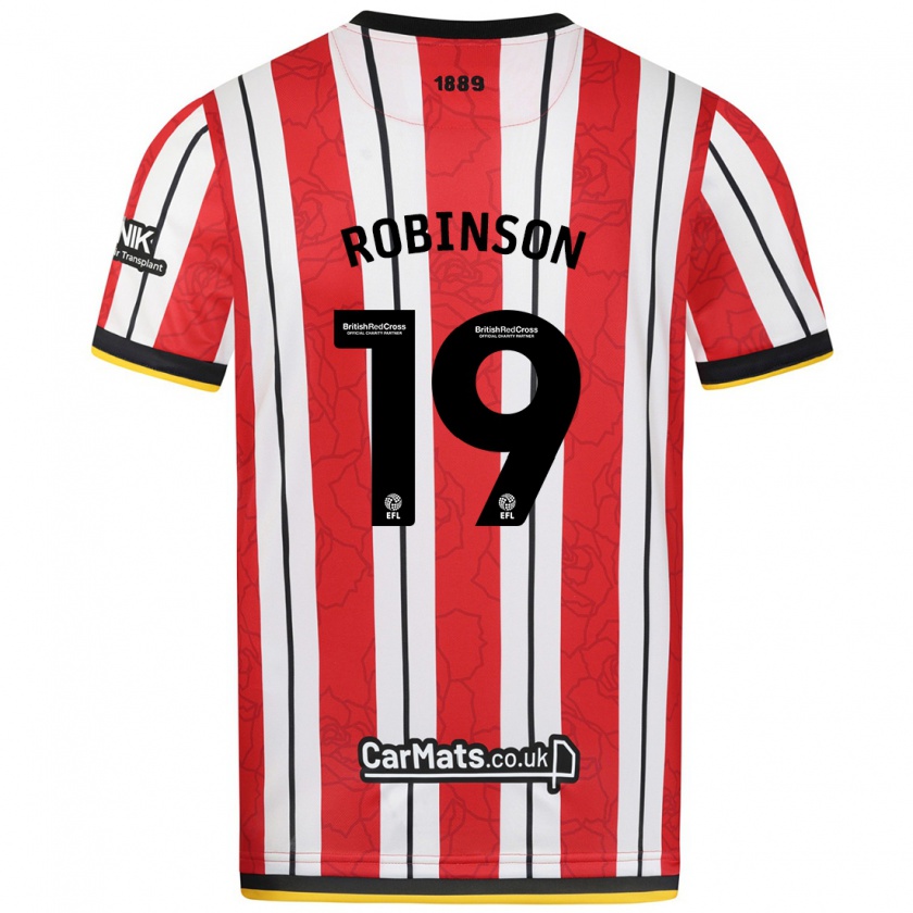 Kandiny Hombre Camiseta Jack Robinson #19 Rojo Blanco Rayas 1ª Equipación 2024/25 La Camisa Chile