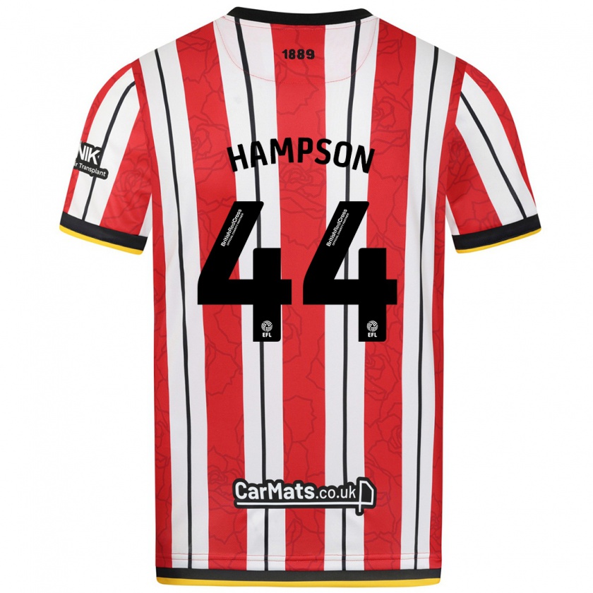 Kandiny Hombre Camiseta Owen Hampson #44 Rojo Blanco Rayas 1ª Equipación 2024/25 La Camisa Chile