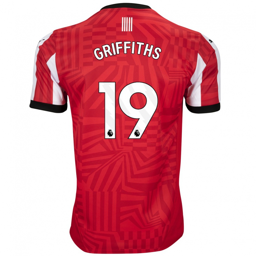 Kandiny Hombre Camiseta Alice Griffiths #19 Rojo Blanco 1ª Equipación 2024/25 La Camisa Chile