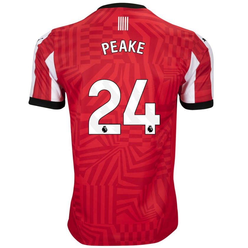 Kandiny Hombre Camiseta Paige Peake #24 Rojo Blanco 1ª Equipación 2024/25 La Camisa Chile