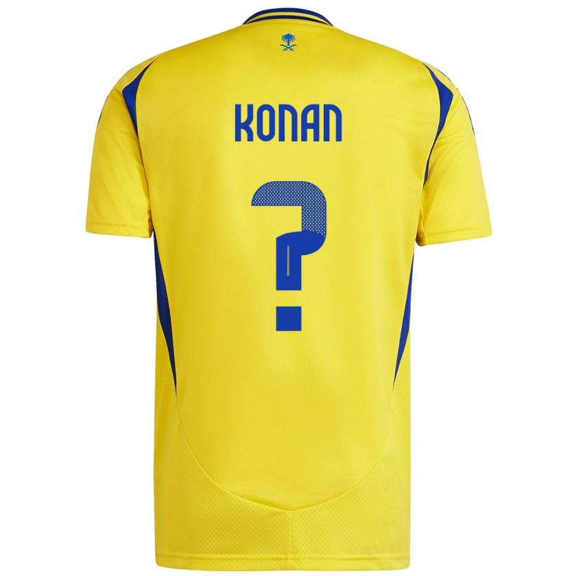 Kandiny Hombre Camiseta Ghislain Konan #0 Amarillo Azul 1ª Equipación 2024/25 La Camisa Chile