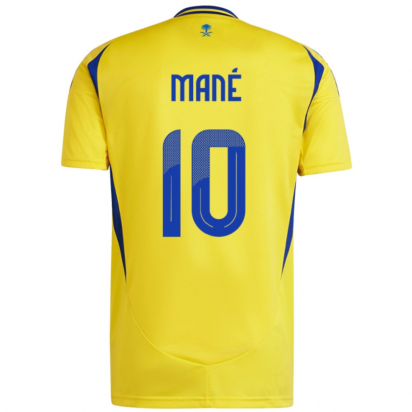 Kandiny Hombre Camiseta Sadio Mané #10 Amarillo Azul 1ª Equipación 2024/25 La Camisa Chile