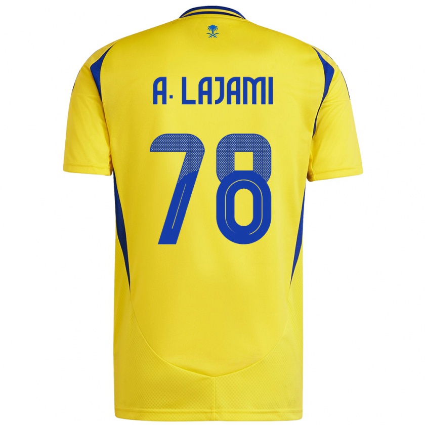 Kandiny Hombre Camiseta Ali Lajami #78 Amarillo Azul 1ª Equipación 2024/25 La Camisa Chile