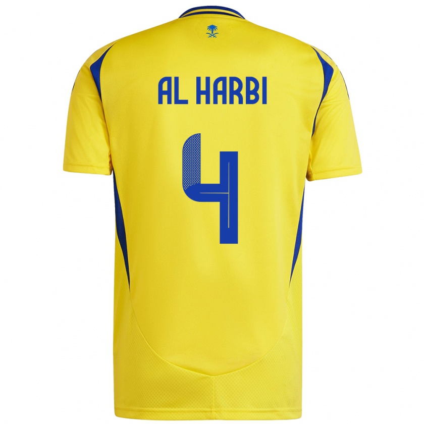 Kandiny Hombre Camiseta Fay Al-Harbi #4 Amarillo Azul 1ª Equipación 2024/25 La Camisa Chile