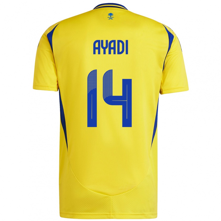 Kandiny Hombre Camiseta Ghada Ayadi #14 Amarillo Azul 1ª Equipación 2024/25 La Camisa Chile