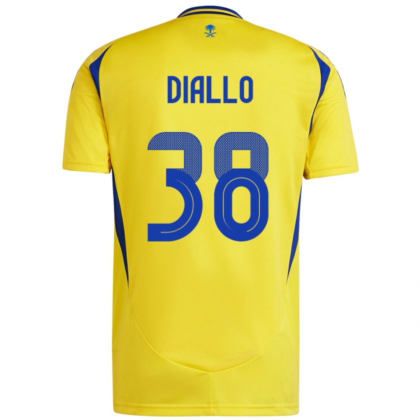 Kandiny Hombre Camiseta Aminata Diallo #38 Amarillo Azul 1ª Equipación 2024/25 La Camisa Chile