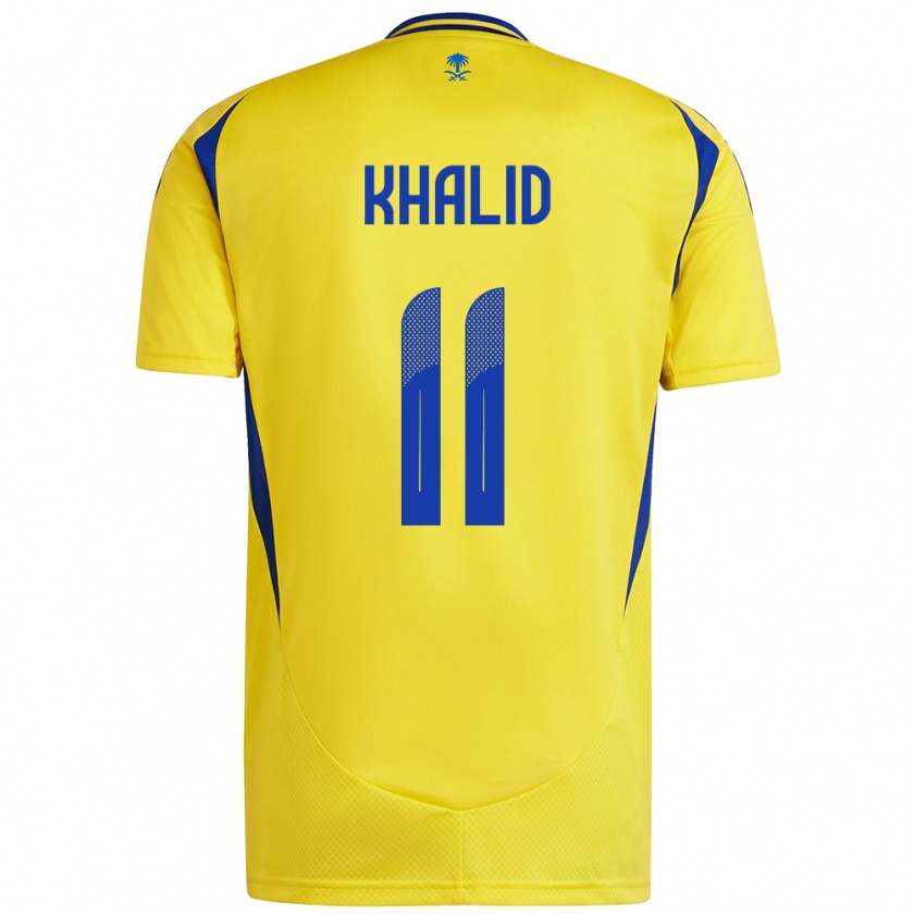 Kandiny Hombre Camiseta Khalid Al-Ghannam #11 Amarillo Azul 1ª Equipación 2024/25 La Camisa Chile