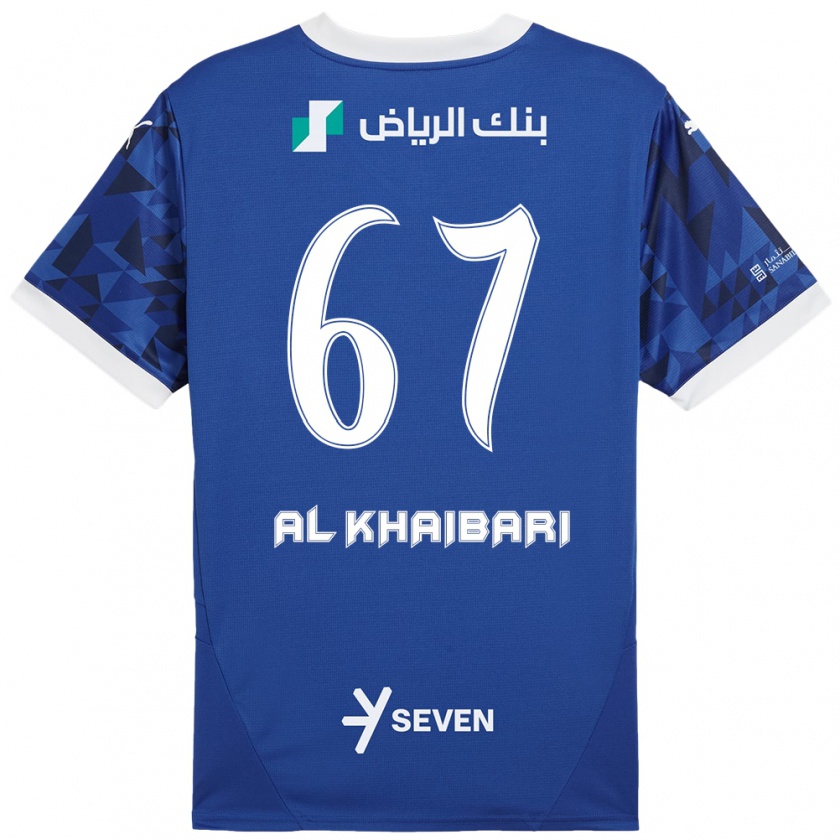 Kandiny Hombre Camiseta Mohammed Al-Khaibari #67 Azul Oscuro Blanco 1ª Equipación 2024/25 La Camisa Chile