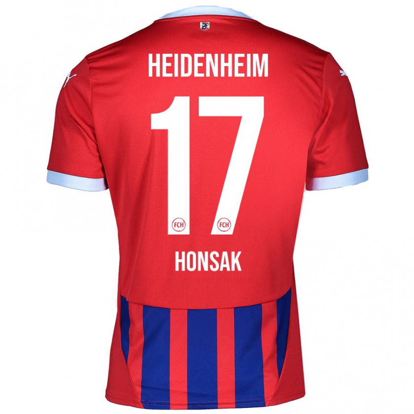 Kandiny Hombre Camiseta Mathias Honsak #17 Rojo Azul 1ª Equipación 2024/25 La Camisa Chile