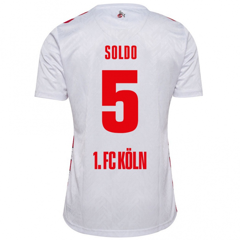 Kandiny Hombre Camiseta Nikola Soldo #5 Blanco Rojo 1ª Equipación 2024/25 La Camisa Chile