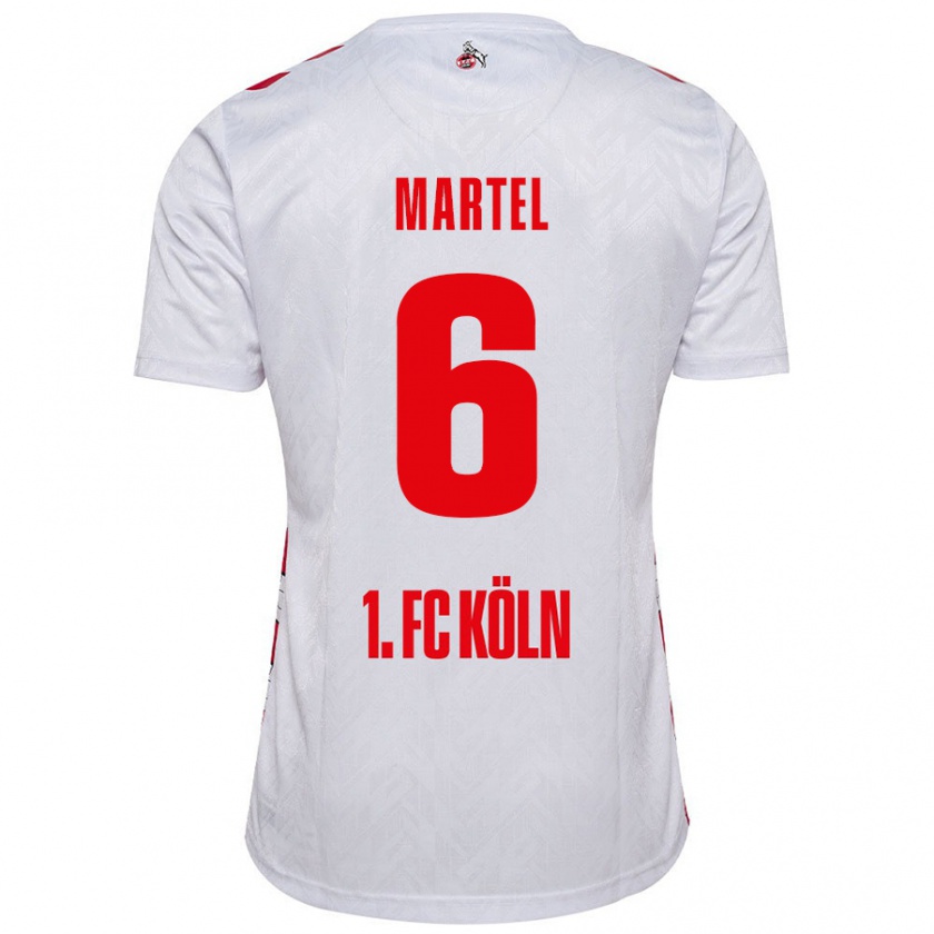 Kandiny Hombre Camiseta Eric Martel #6 Blanco Rojo 1ª Equipación 2024/25 La Camisa Chile