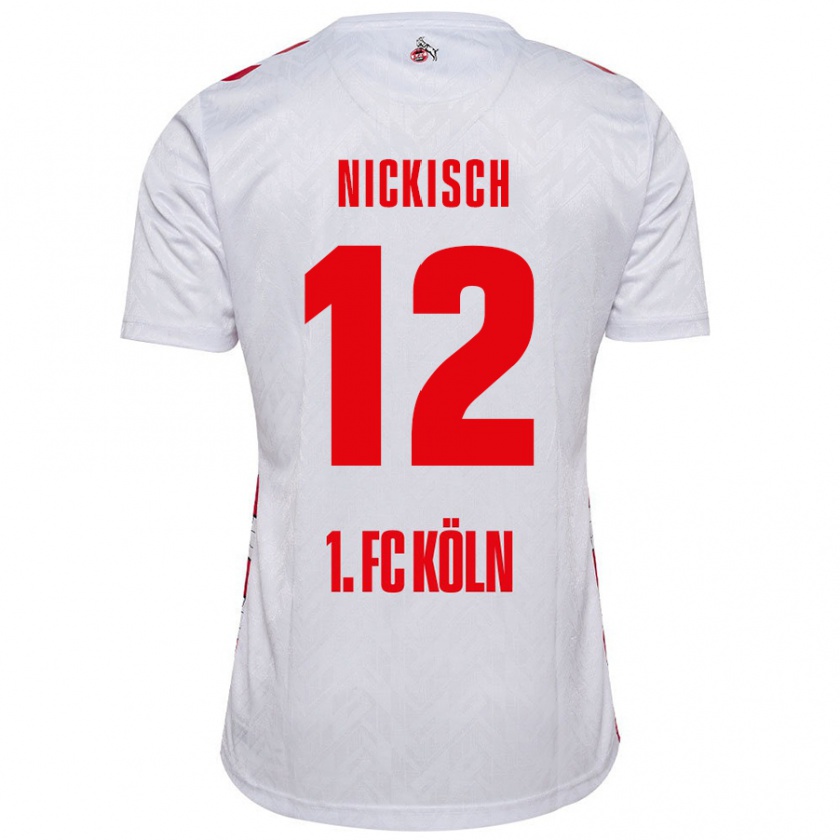 Kandiny Hombre Camiseta Jonas Nickisch #12 Blanco Rojo 1ª Equipación 2024/25 La Camisa Chile