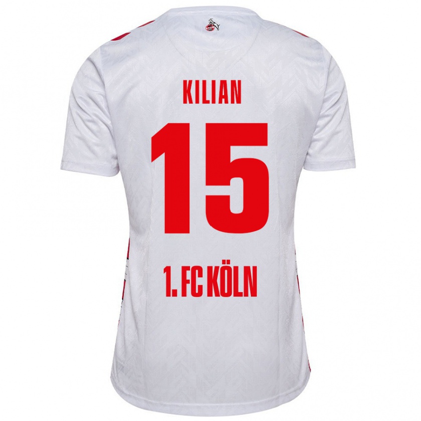 Kandiny Hombre Camiseta Luca Kilian #15 Blanco Rojo 1ª Equipación 2024/25 La Camisa Chile