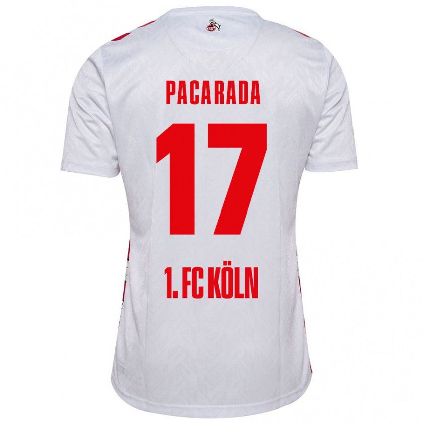 Kandiny Hombre Camiseta Leart Paçarada #17 Blanco Rojo 1ª Equipación 2024/25 La Camisa Chile