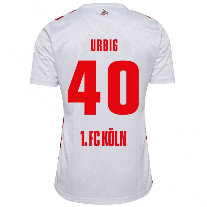 Kandiny Hombre Camiseta Jonas Urbig #40 Blanco Rojo 1ª Equipación 2024/25 La Camisa Chile