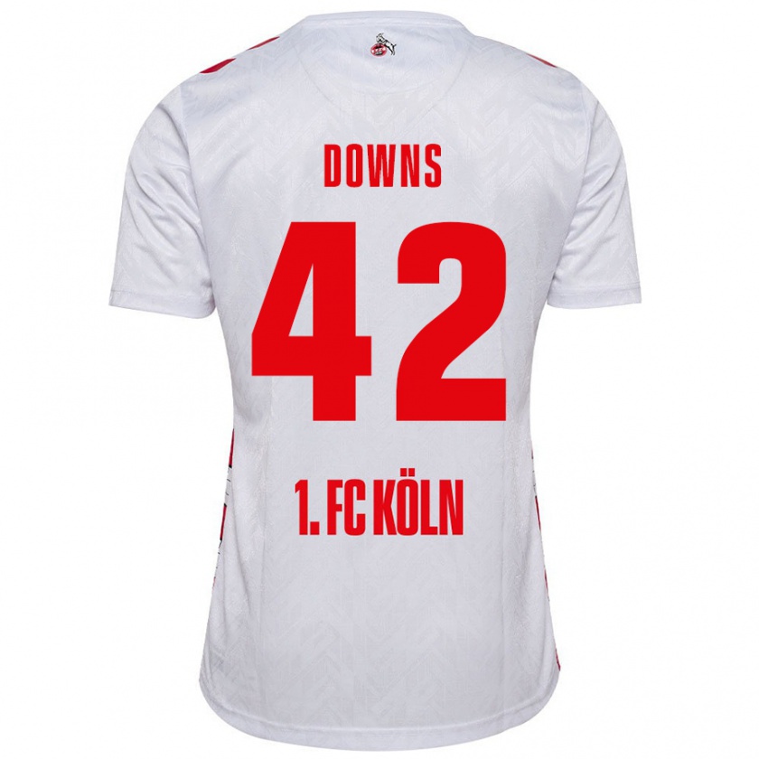 Kandiny Hombre Camiseta Damion Downs #42 Blanco Rojo 1ª Equipación 2024/25 La Camisa Chile