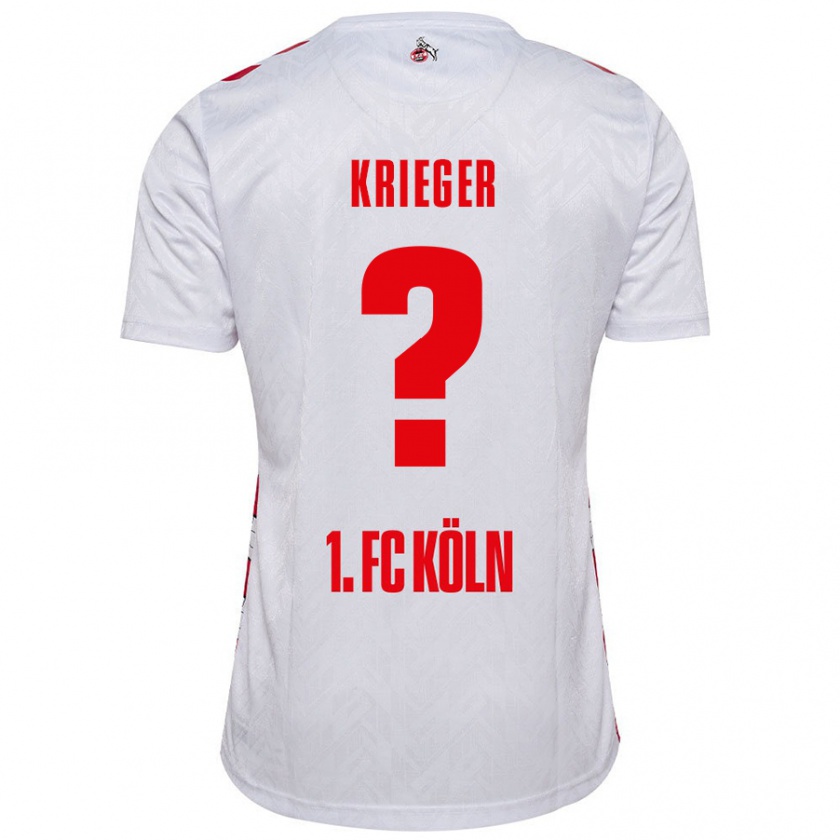 Kandiny Hombre Camiseta Karl Krieger #0 Blanco Rojo 1ª Equipación 2024/25 La Camisa Chile