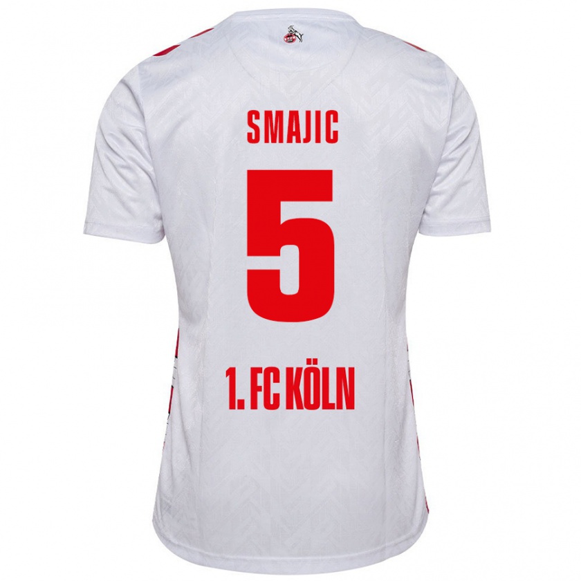 Kandiny Hombre Camiseta Rijad Smajic #5 Blanco Rojo 1ª Equipación 2024/25 La Camisa Chile