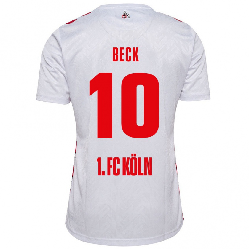 Kandiny Hombre Camiseta Sharon Beck #10 Blanco Rojo 1ª Equipación 2024/25 La Camisa Chile