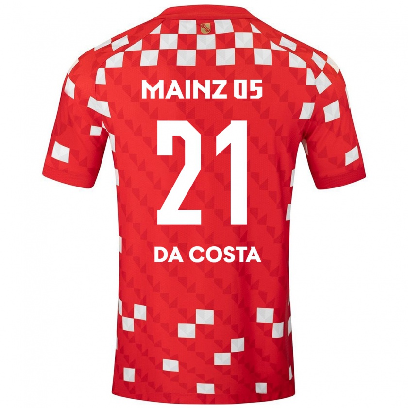 Kandiny Hombre Camiseta Danny Da Costa #21 Blanco Rojo 1ª Equipación 2024/25 La Camisa Chile