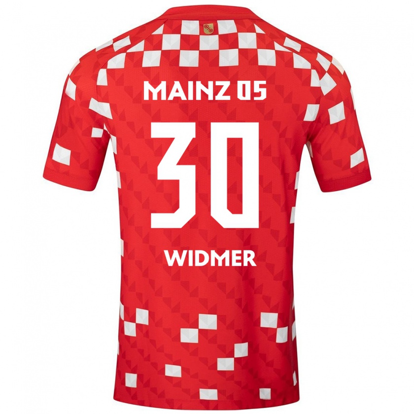 Kandiny Hombre Camiseta Silvan Widmer #30 Blanco Rojo 1ª Equipación 2024/25 La Camisa Chile