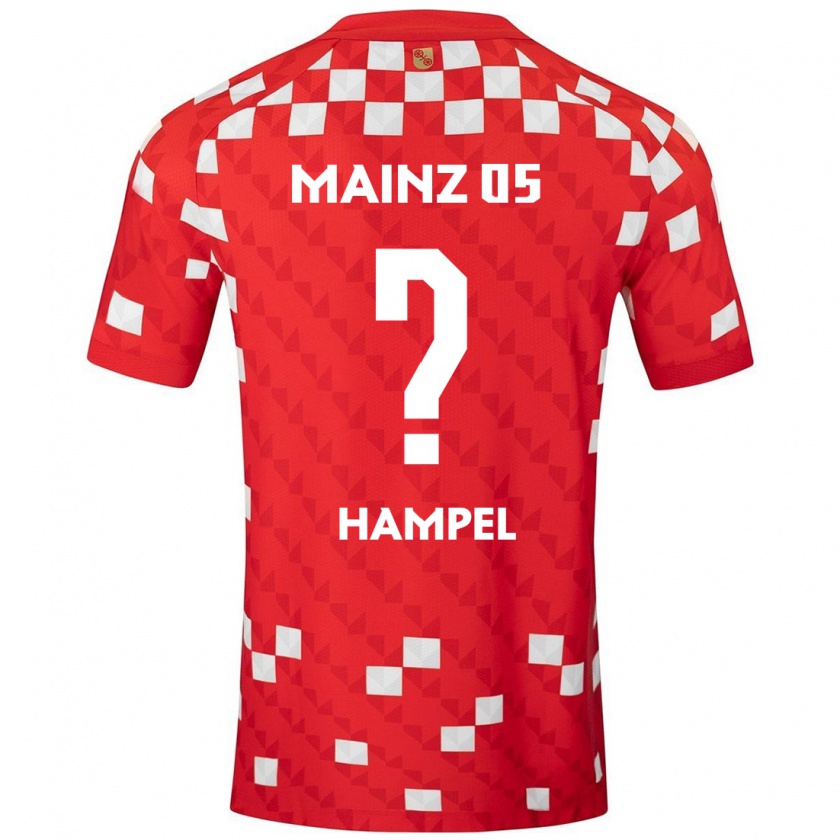 Kandiny Hombre Camiseta Luca Hampel #0 Blanco Rojo 1ª Equipación 2024/25 La Camisa Chile