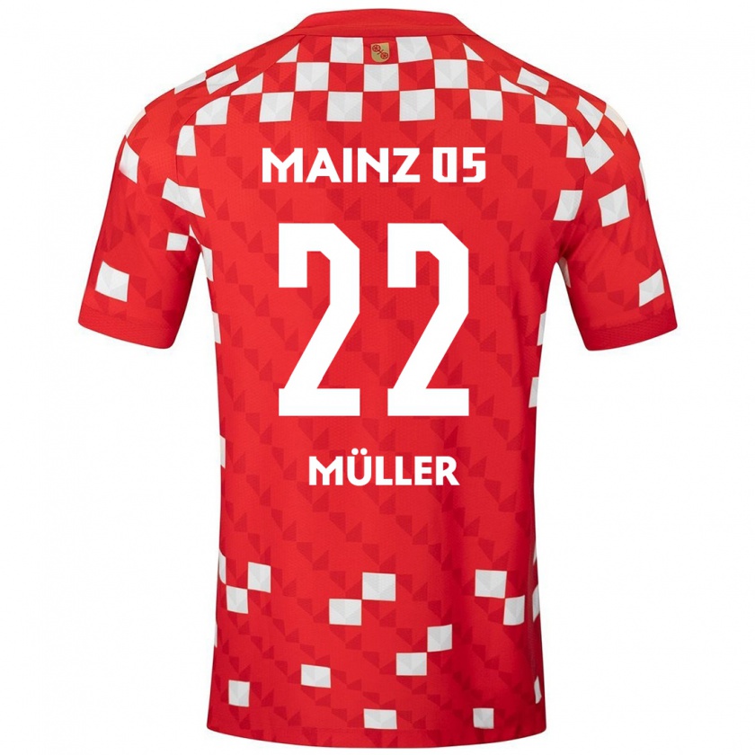 Kandiny Hombre Camiseta Tim Müller #22 Blanco Rojo 1ª Equipación 2024/25 La Camisa Chile