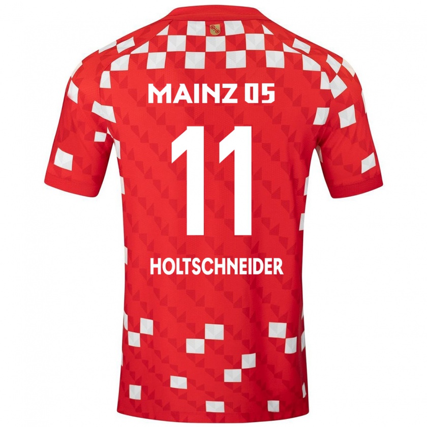 Kandiny Hombre Camiseta Hannah Holtschneider #11 Blanco Rojo 1ª Equipación 2024/25 La Camisa Chile