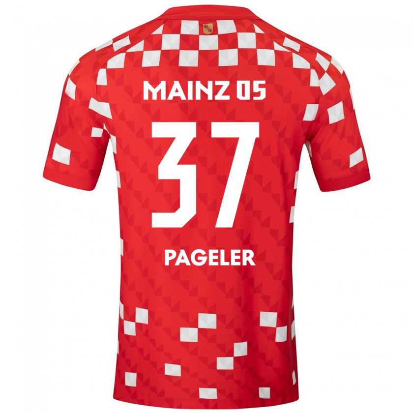 Kandiny Hombre Camiseta Maja Pageler #37 Blanco Rojo 1ª Equipación 2024/25 La Camisa Chile