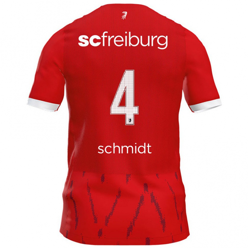 Kandiny Hombre Camiseta Kenneth Schmidt #4 Rojo 1ª Equipación 2024/25 La Camisa Chile