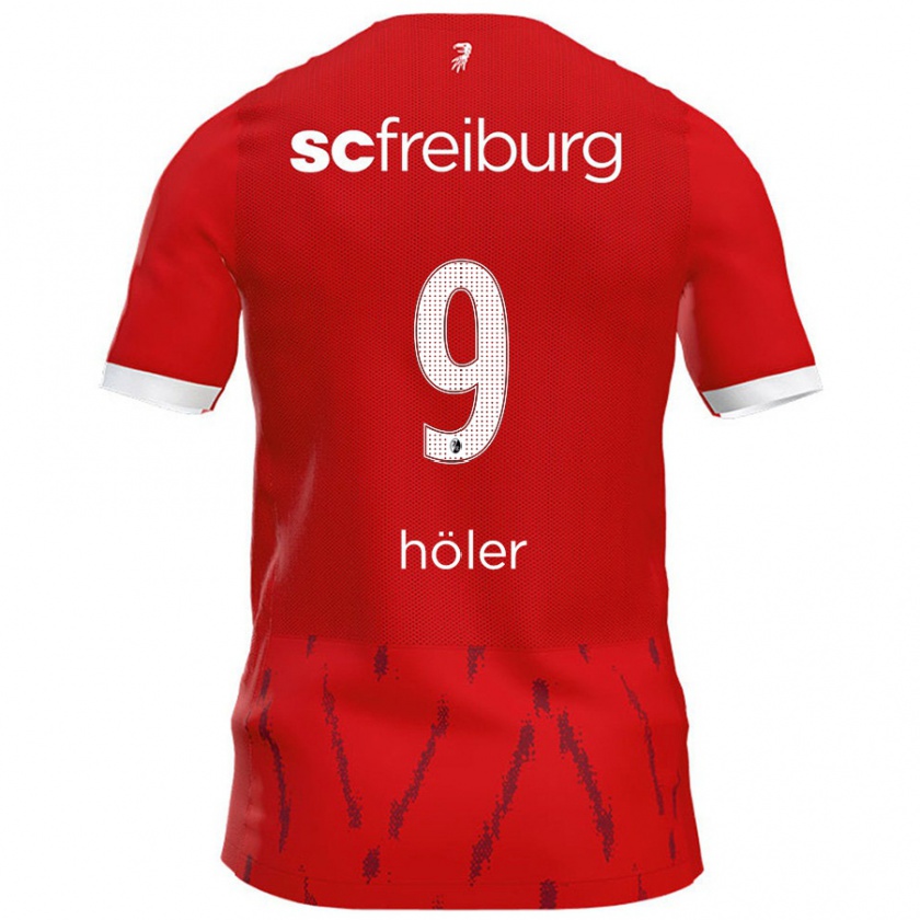 Kandiny Hombre Camiseta Lucas Höler #9 Rojo 1ª Equipación 2024/25 La Camisa Chile