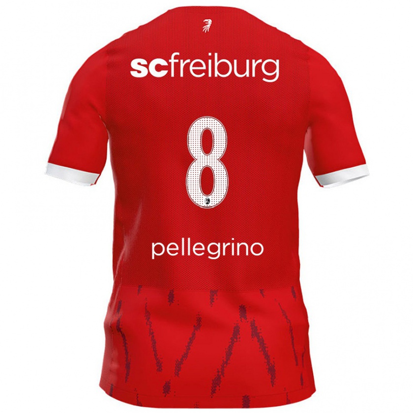 Kandiny Hombre Camiseta Gabriel Pellegrino #8 Rojo 1ª Equipación 2024/25 La Camisa Chile