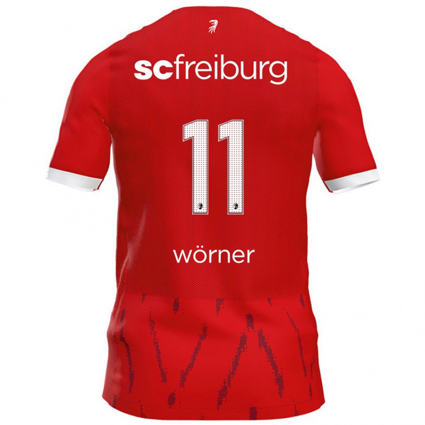 Kandiny Hombre Camiseta Marco Wörner #11 Rojo 1ª Equipación 2024/25 La Camisa Chile